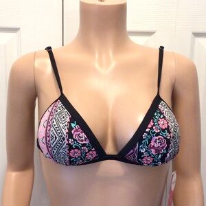 Hula Honey Juniors Floral Mixed Print Push Up Bikini Swim Top Size Medium